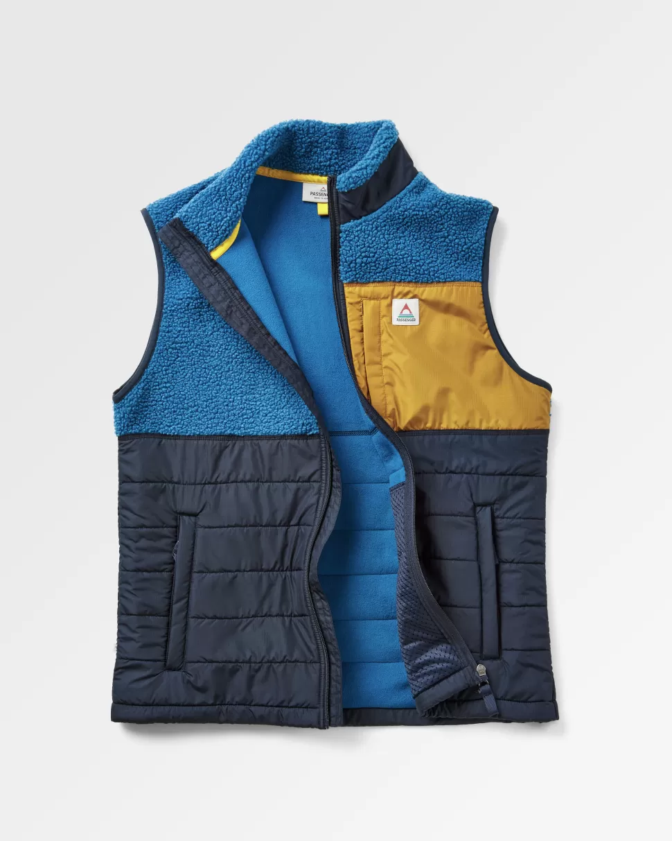 Discount Floris van Bommel Born Explorer Recycled Polar-Lined Sherpa Vest Blue Steel