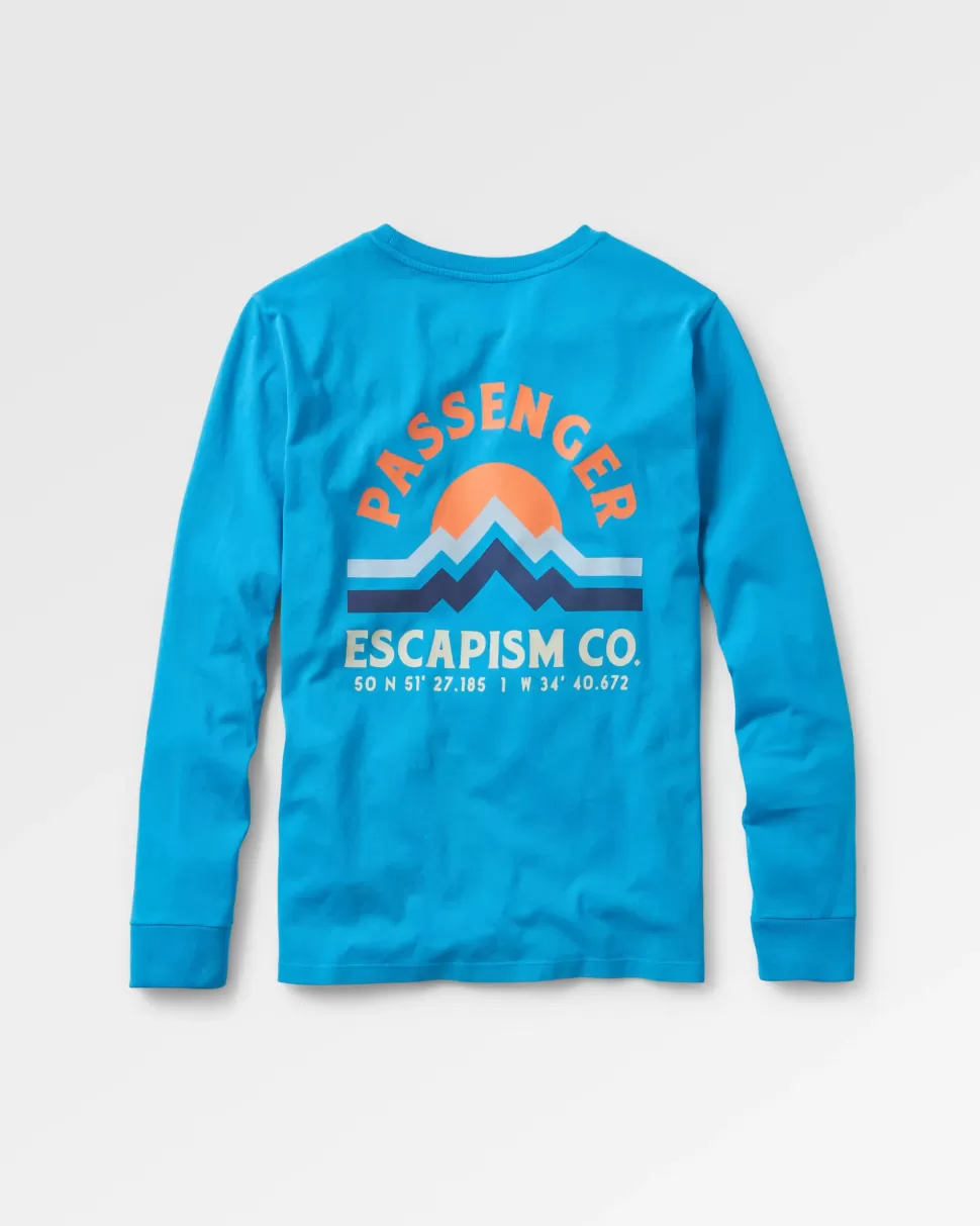 Outlet Passenger Breathe Recycled Cotton  LS T-Shirt Atlantic Blue