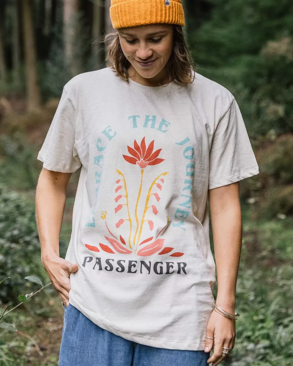 Hot Passenger Bud Recycled Cotton Oversized T-Shirt Milky Marl