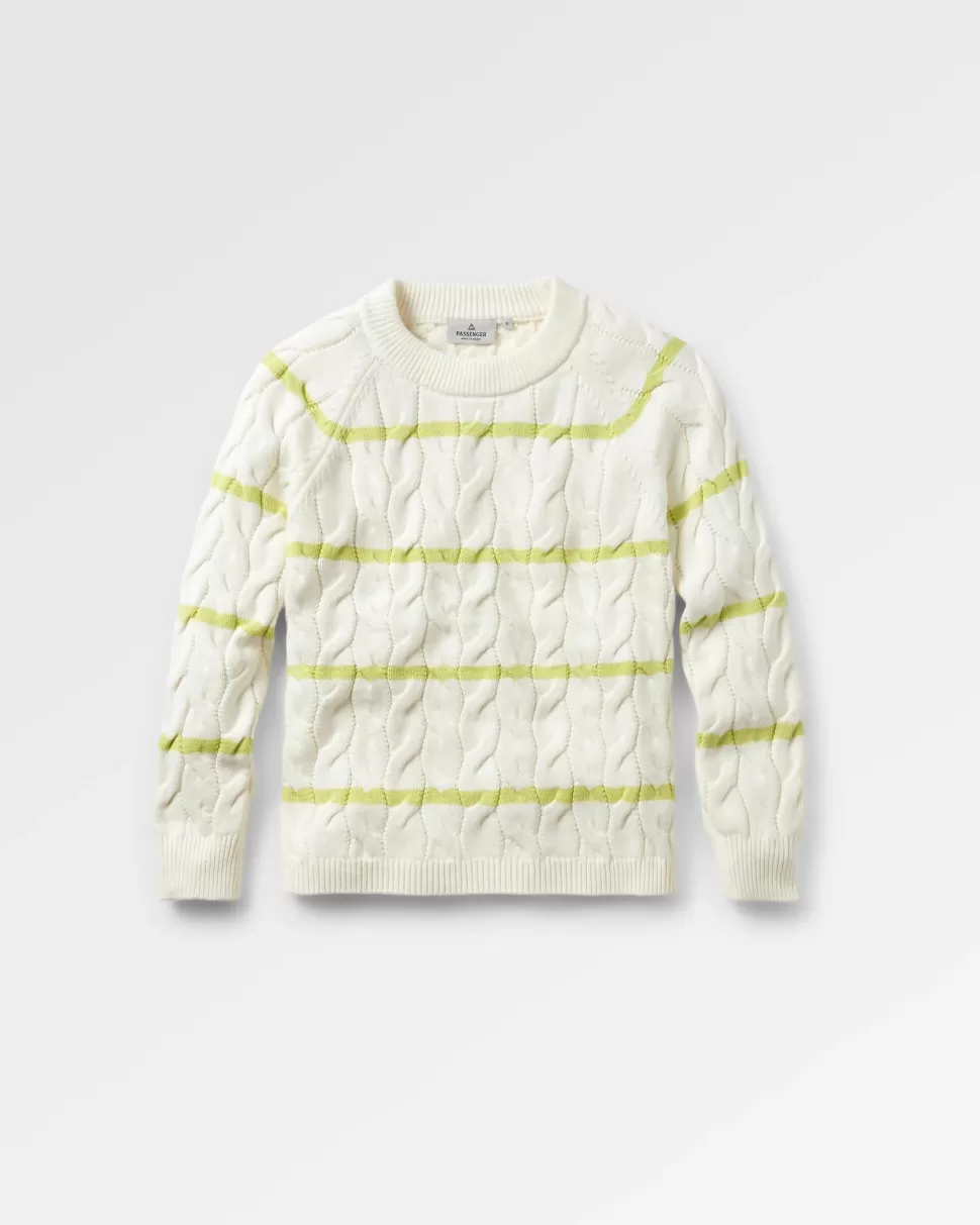 Hot Passenger Comfort Stripe Organic Knitted Jumper Lime Stripe