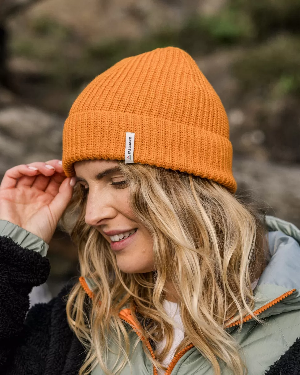 Clearance Passenger Compass Recycled 2.0 Beanie Sunrise Orange