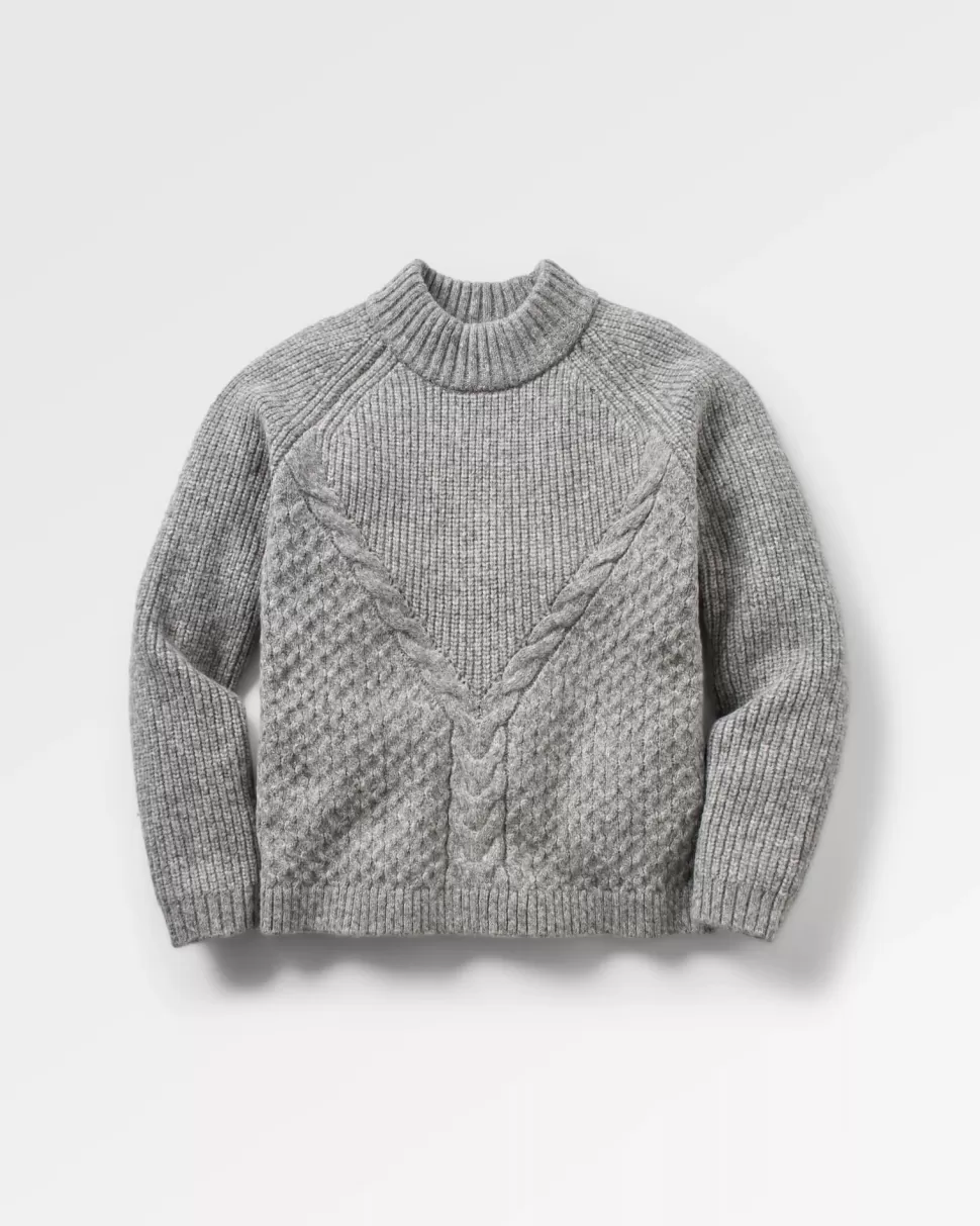 Shop Passenger Cozy Cable Recycled Knitted Jumper Grey Marl