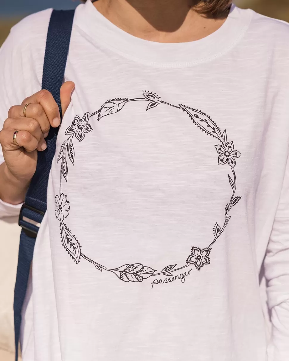 Flash Sale Passenger Daisy Chain Recycled Cotton LS T-Shirt White