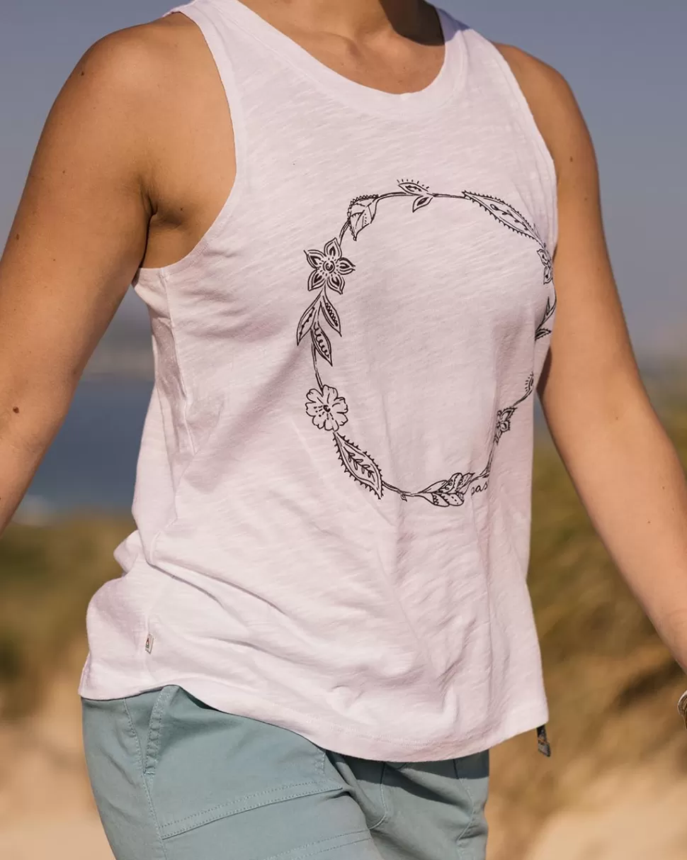 Fashion Passenger Daisy Chain Recycled Cotton Tank Top White