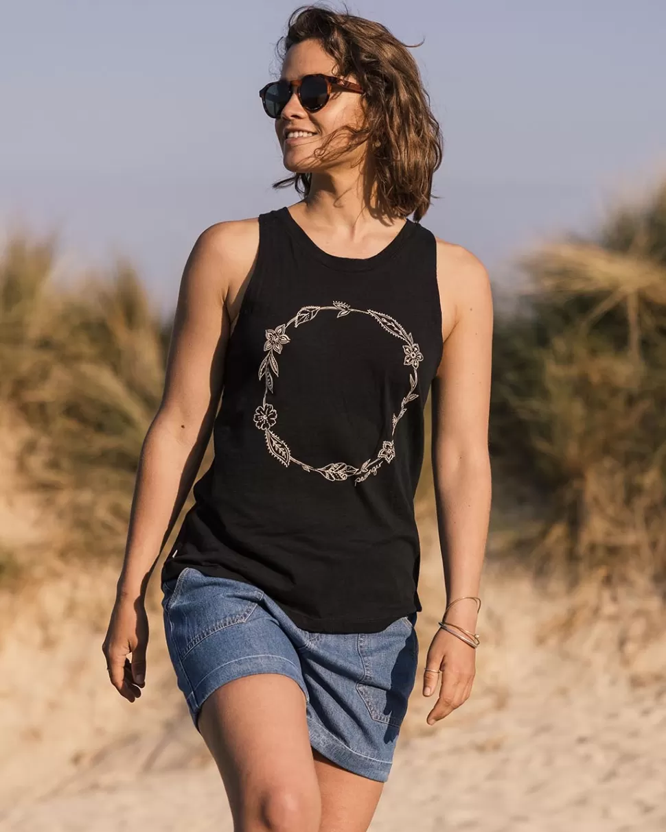 Shop Passenger Daisy Chain Recycled Cotton Tank Top Black