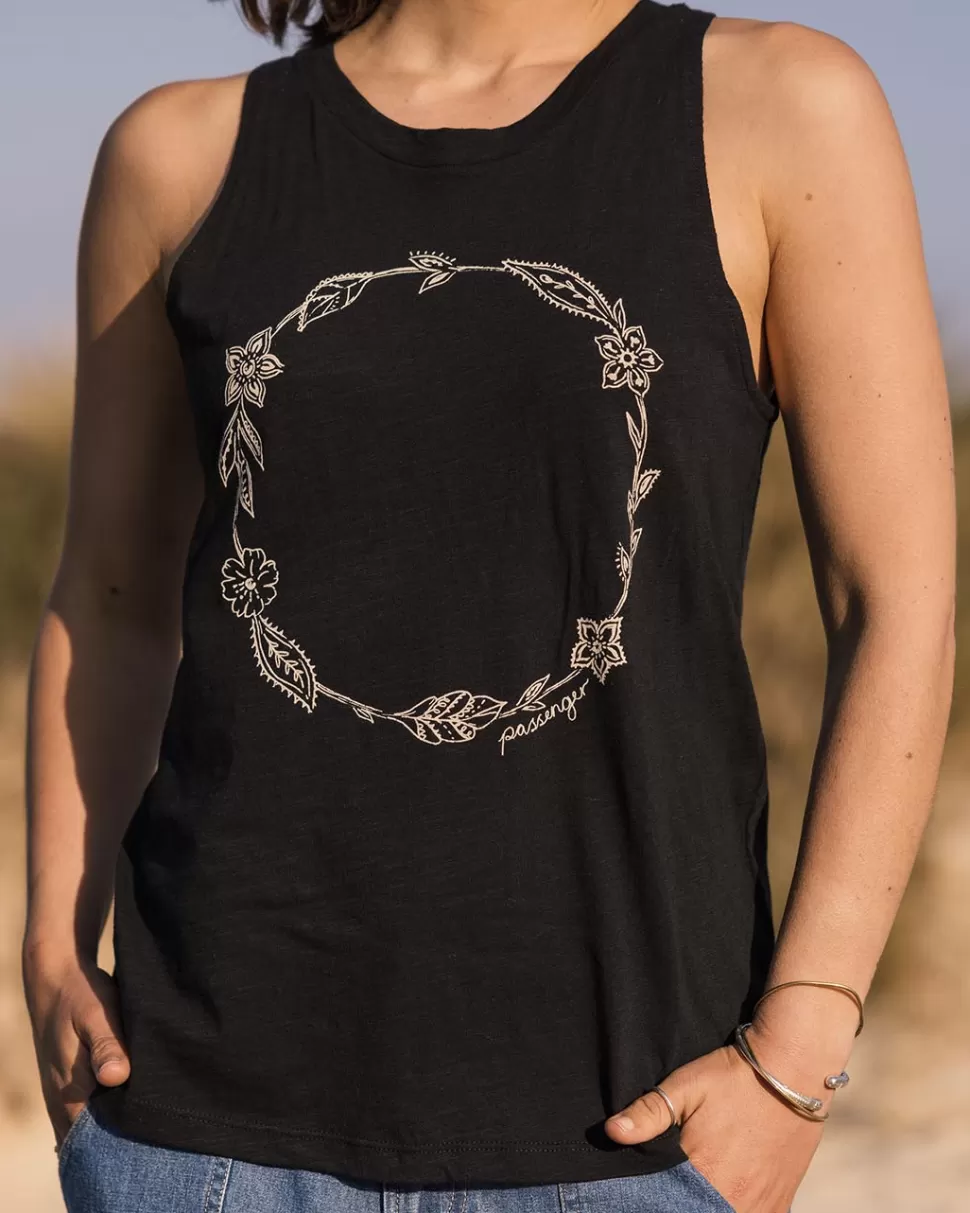 Shop Passenger Daisy Chain Recycled Cotton Tank Top Black