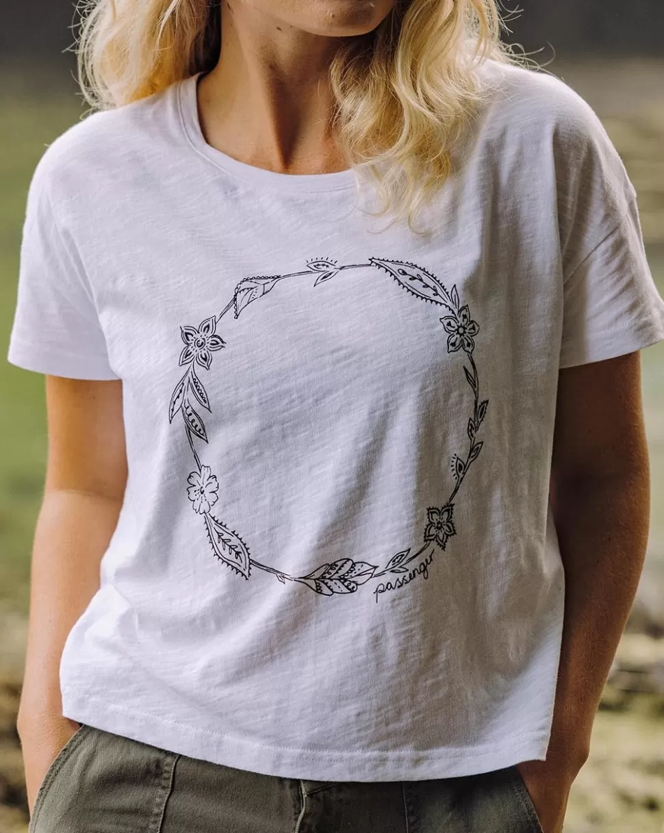 Fashion Passenger Daisy Chain Recycled Cotton T-Shirt White