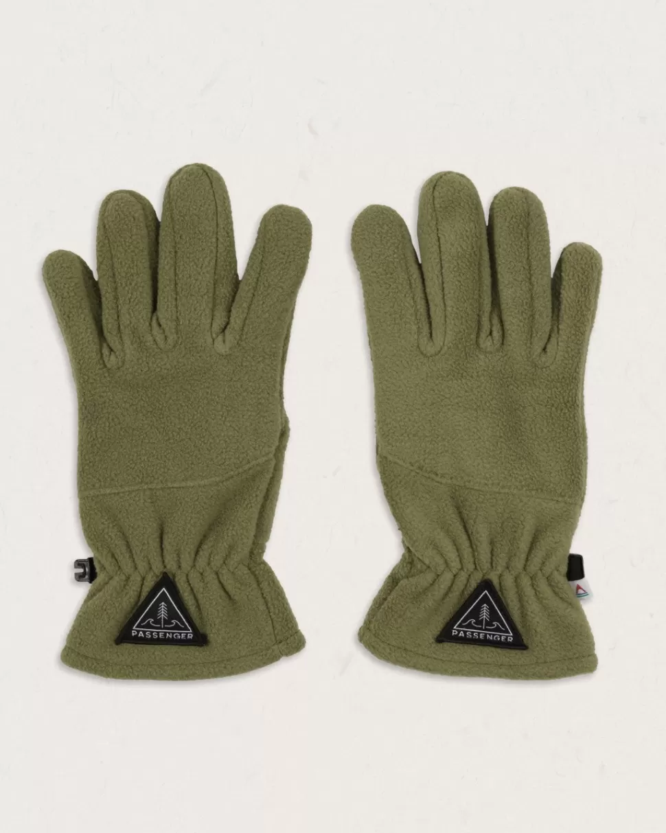 Fashion Passenger Daytrip Recycled Polar Fleece Touch Screen Gloves Khaki