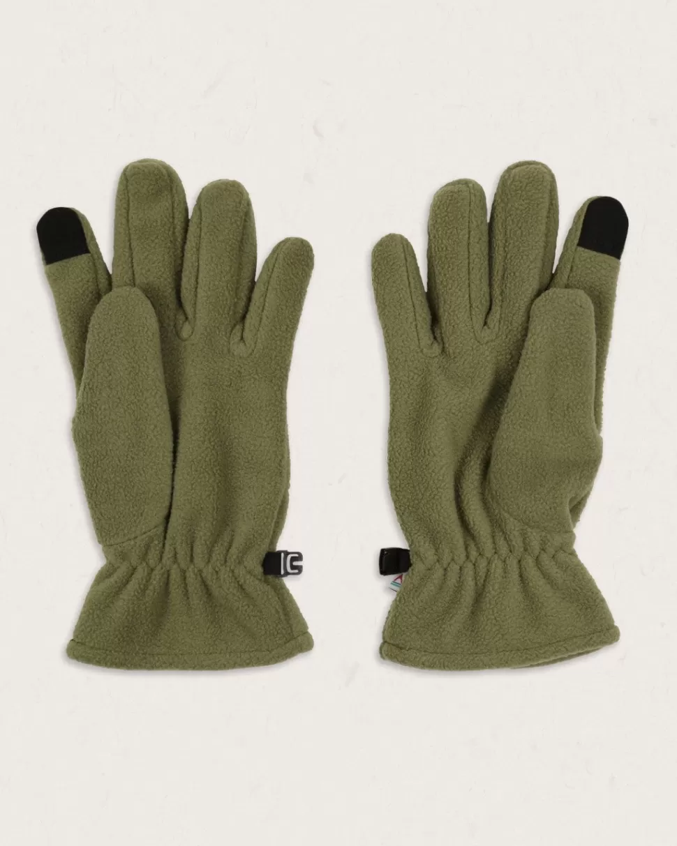 Fashion Passenger Daytrip Recycled Polar Fleece Touch Screen Gloves Khaki