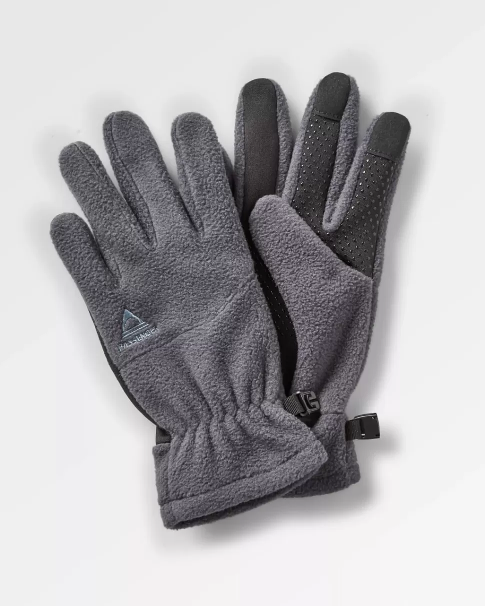 New Floris van Bommel Daytrip Recycled Polar Fleece Touch Screen Gloves Charcoal