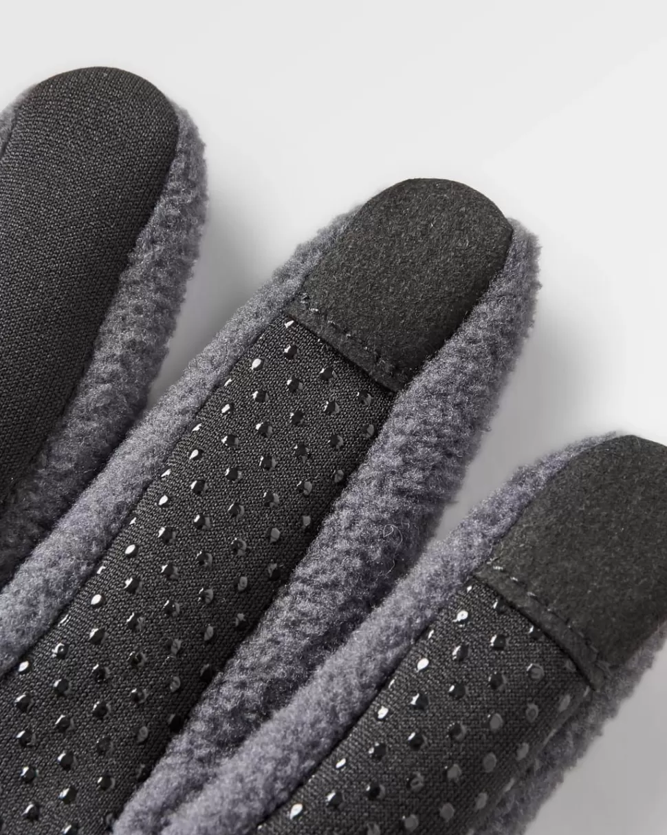 New Floris van Bommel Daytrip Recycled Polar Fleece Touch Screen Gloves Charcoal