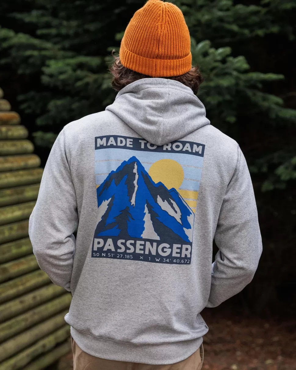 Clearance Passenger Distance Organic Cotton Hoodie Grey Marl