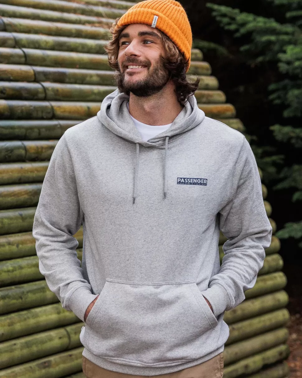 Clearance Passenger Distance Organic Cotton Hoodie Grey Marl