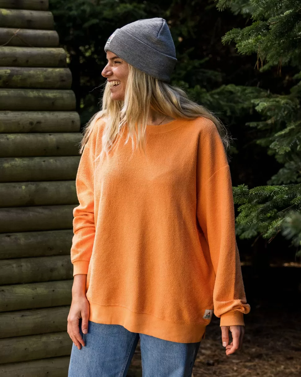 Shop Passenger Fauna Organic Cotton Textured Sweatshirt Apricot