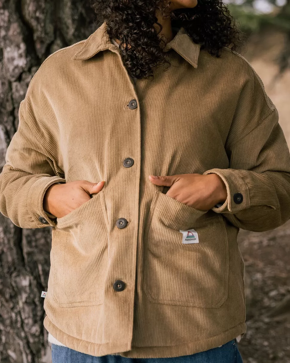 Store Passenger Flint Recycled Corduroy Overshirt Biscuit