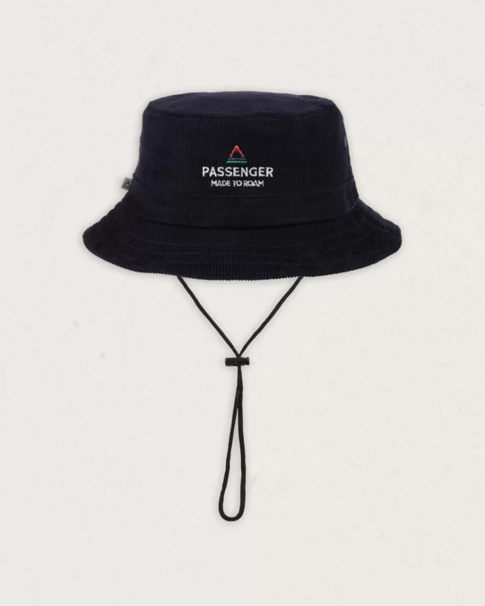 Cheap Passenger Forest Recycled Cord Bucket Hat Deep Navy