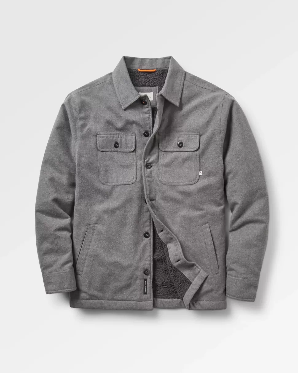 Store Passenger Freestyle Sherpa-Lined Overshirt Grey Marl