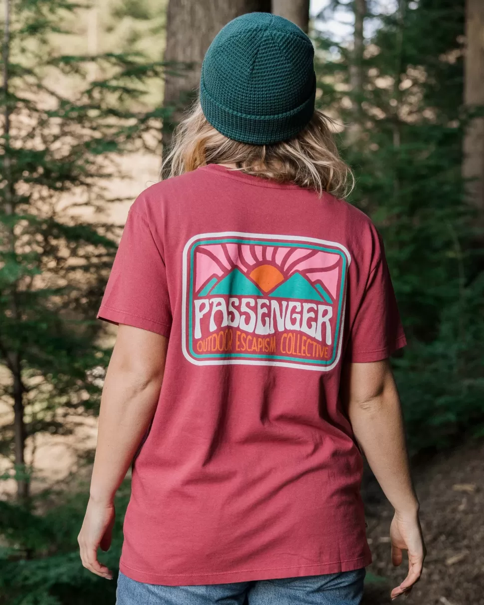 Shop Passenger Golden Hour Recycled Cotton Oversized T-Shirt Earth Red