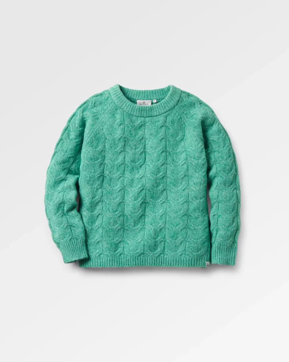 New Passenger Harvest Recycled Knitted Jumper Green Spruce