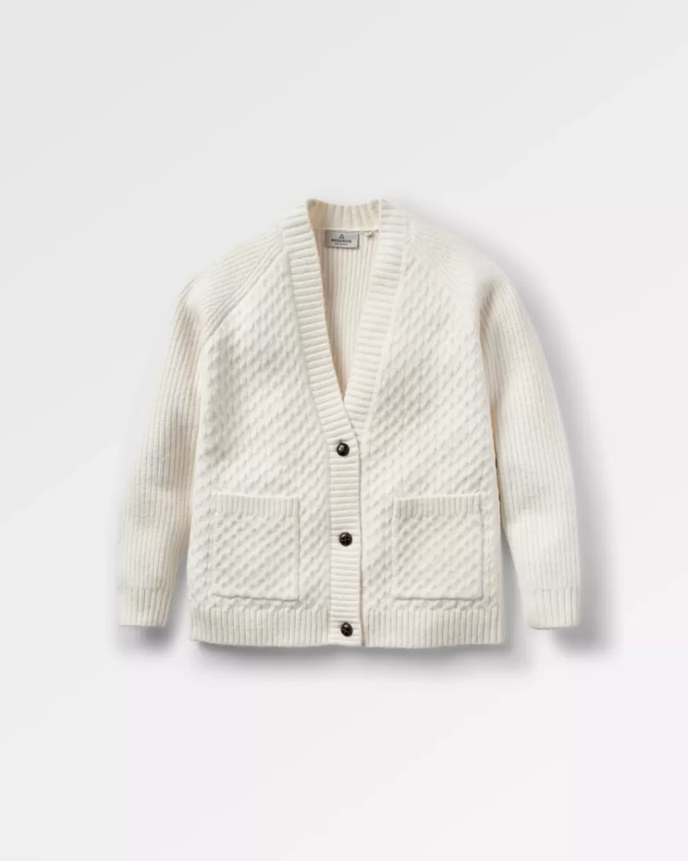 Shop Passenger Homey Recycled Knitted Cable Cardigan Off White