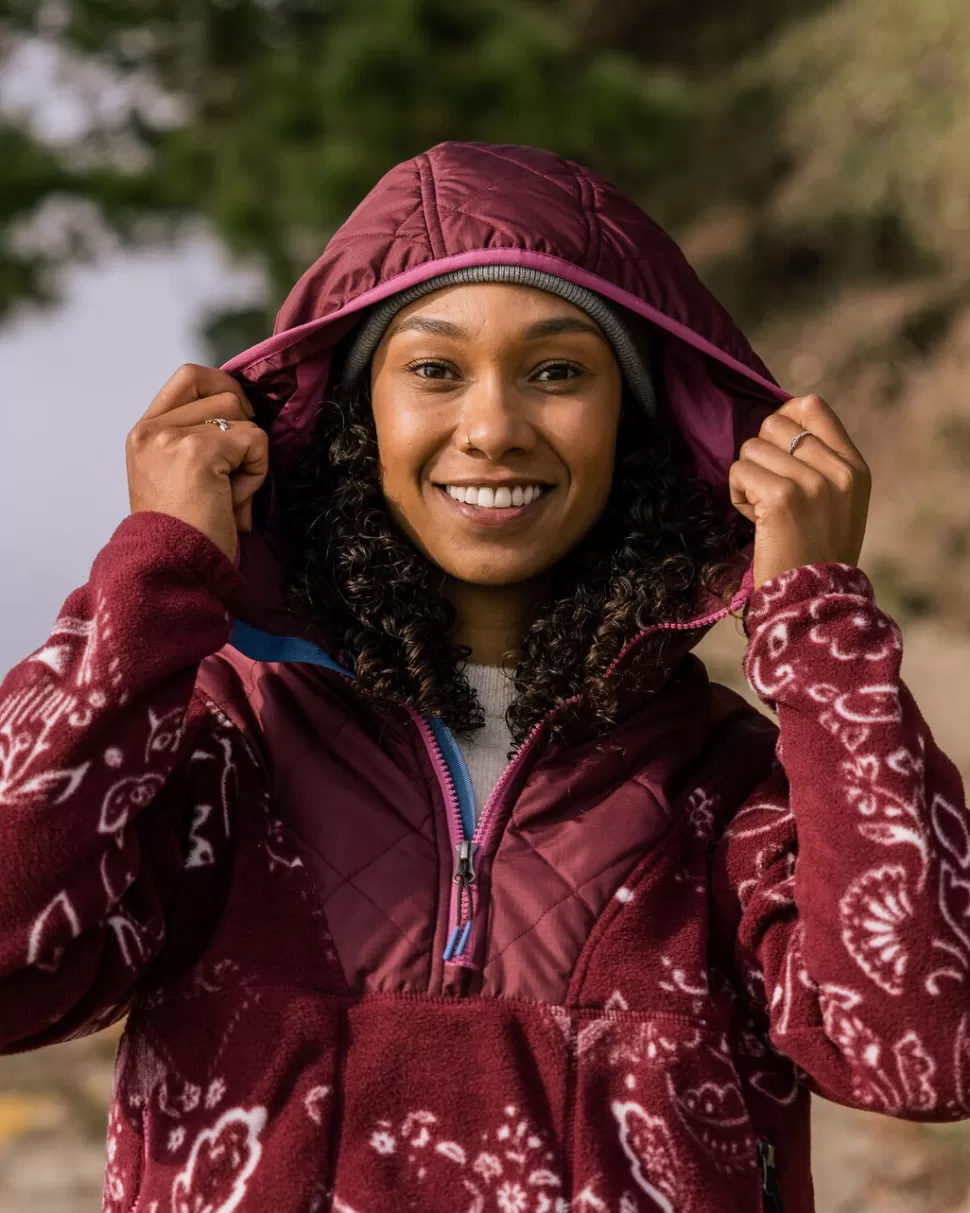 Online Passenger Juana Recycled Polar Hooded Fleece Wine