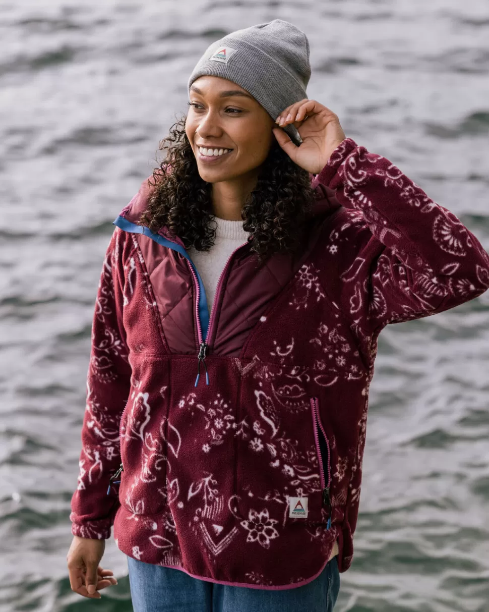 Online Passenger Juana Recycled Polar Hooded Fleece Wine