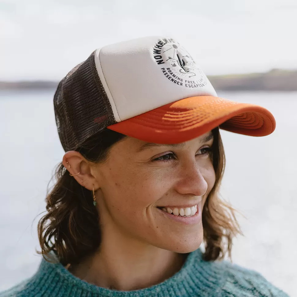 Discount Passenger Land  Sea Snapback Trucker Cap Sunrise Orange