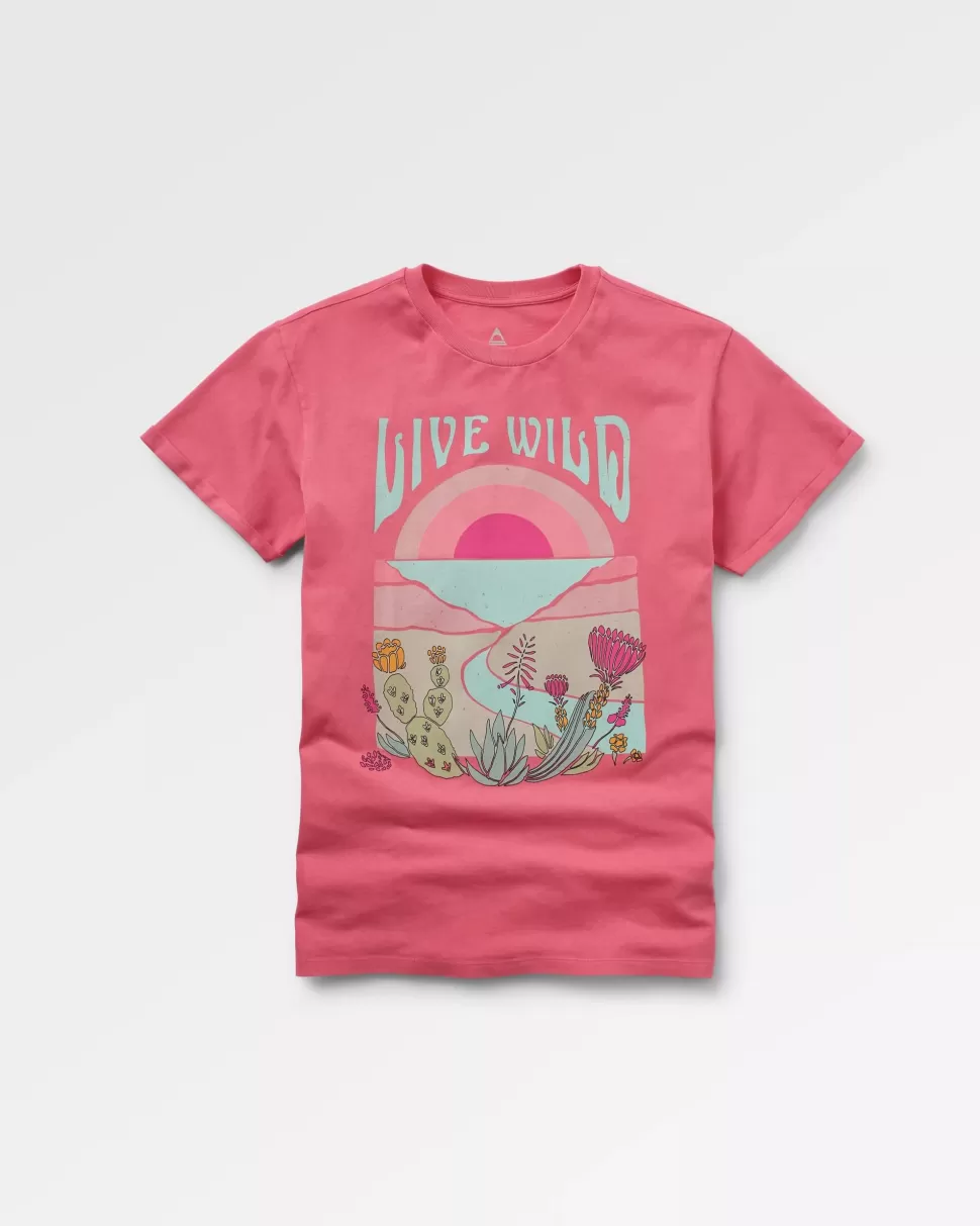 Cheap Passenger Live Wild Recycled Cotton T-Shirt Soft Rose