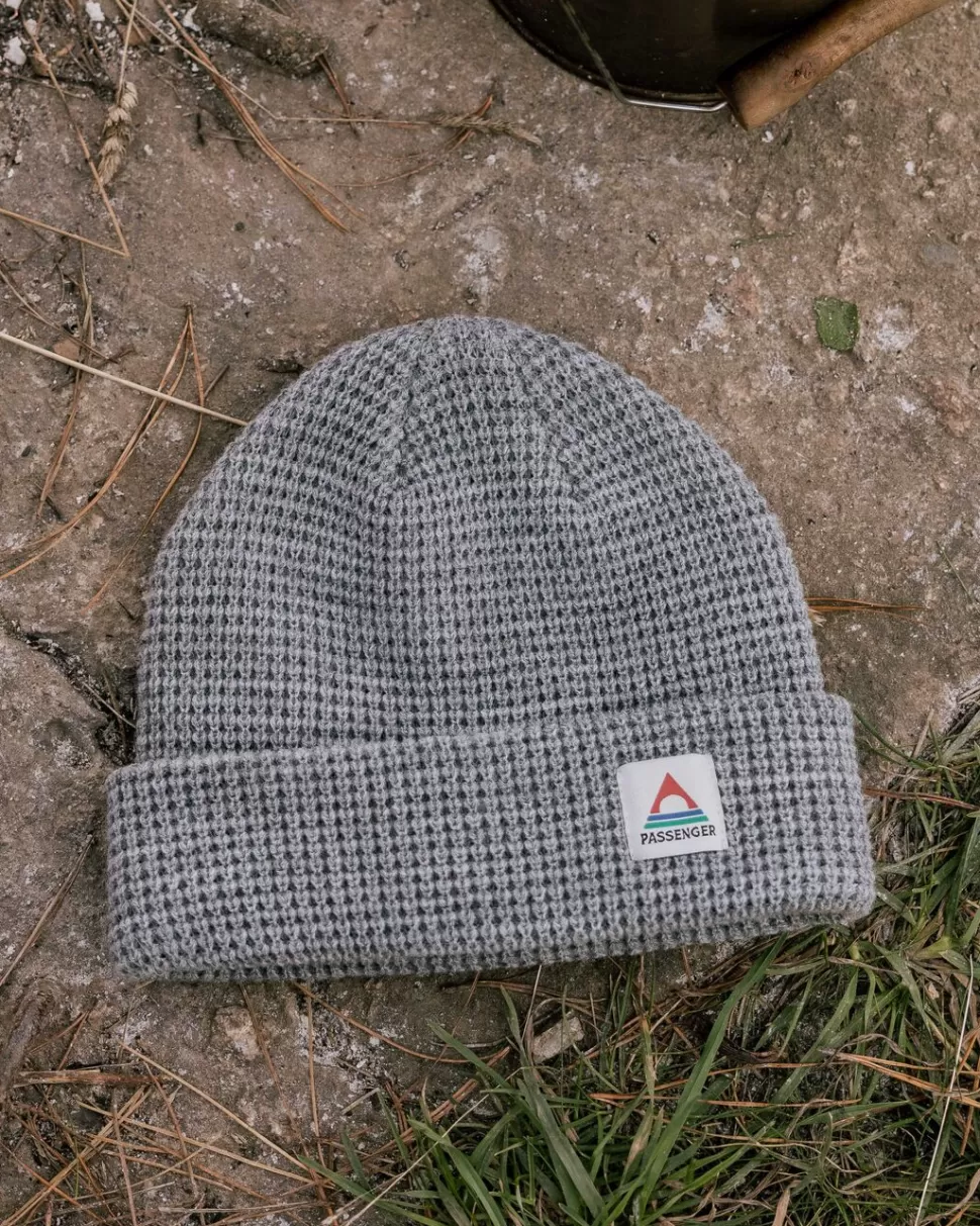 Store Floris van Bommel Moss Double Layer Recycled Waffle Beanie Grey Marl