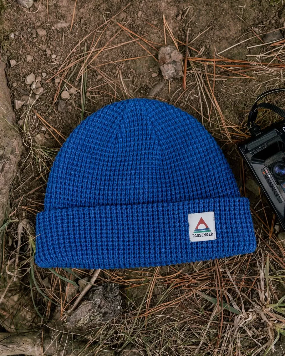 Clearance Passenger Moss Double Layer Recycled Waffle Beanie True Blue