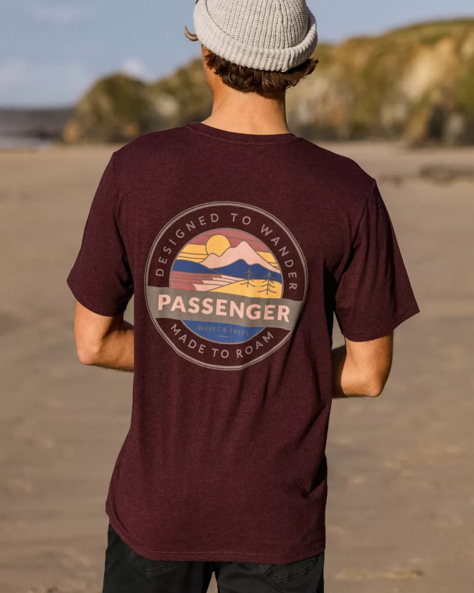 Cheap Passenger Odyssey Organic Cotton T-Shirt Wine Marl