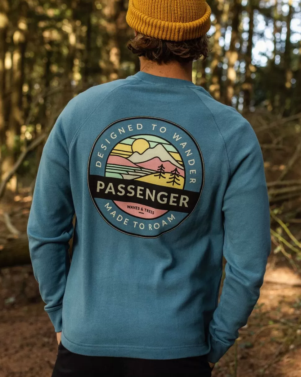 Discount Passenger Odyssey Recycled Cotton Sweatshirt Blue Steel