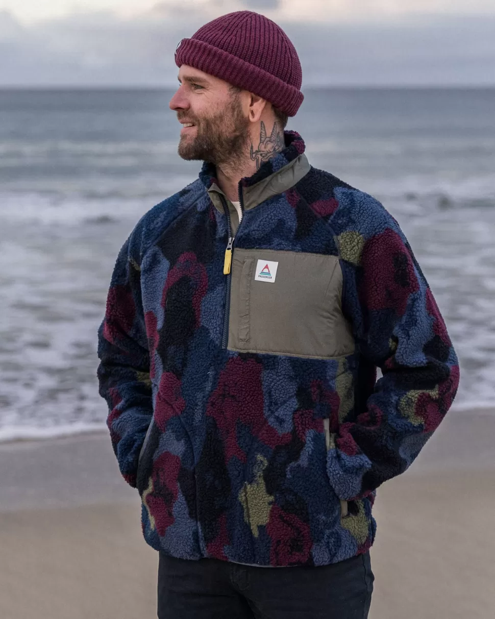 Store Passenger Offroad Recycled Sherpa 1/2 Zip Fleece Sycamore Pattern