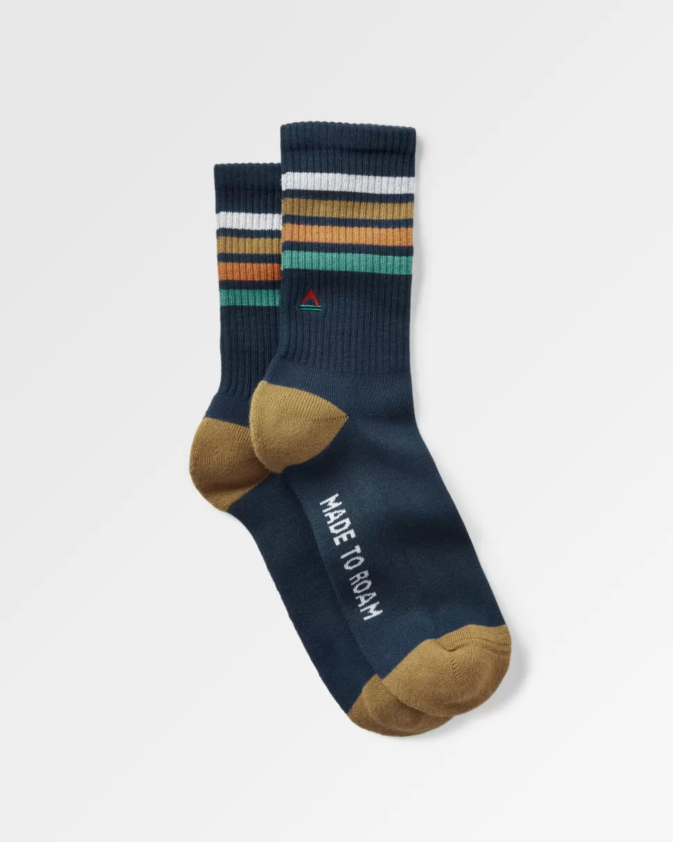 Fashion Floris van Bommel Organic Midweight Crew Socks Navy