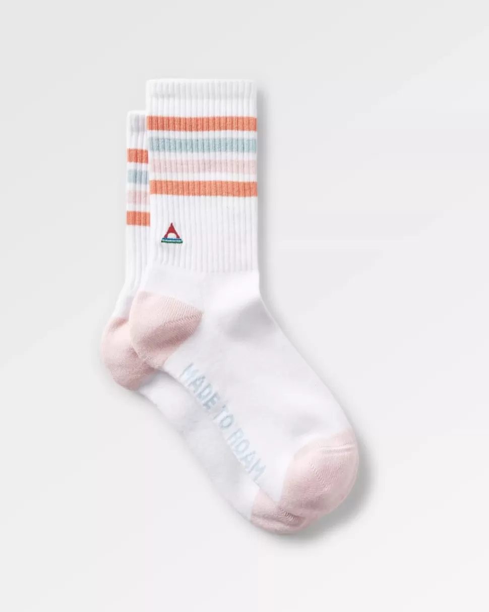 Sale Passenger Organic Mid-weight Crew Socks White