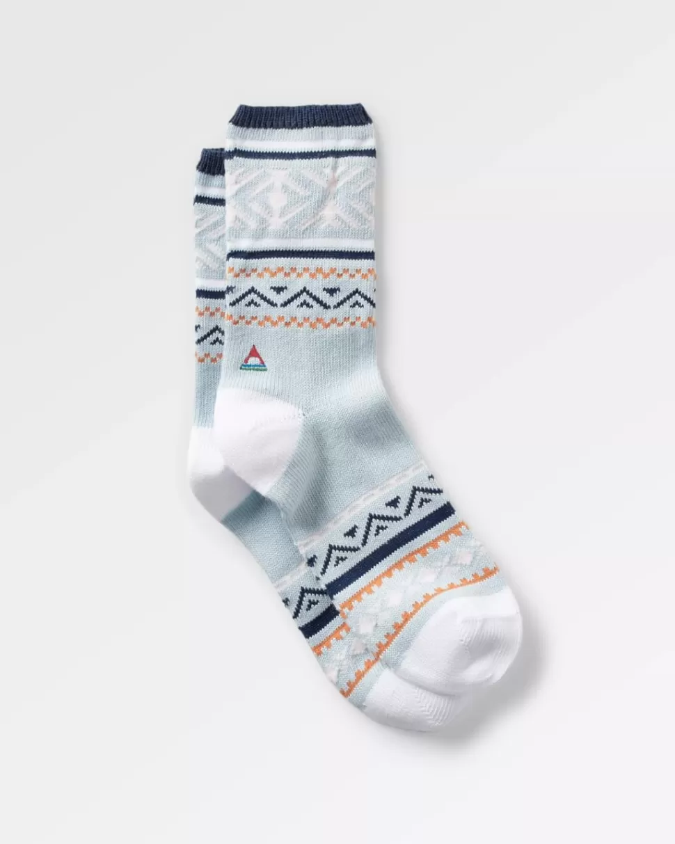 Discount Passenger Organic Midweight Patterned Socks Blue Fog