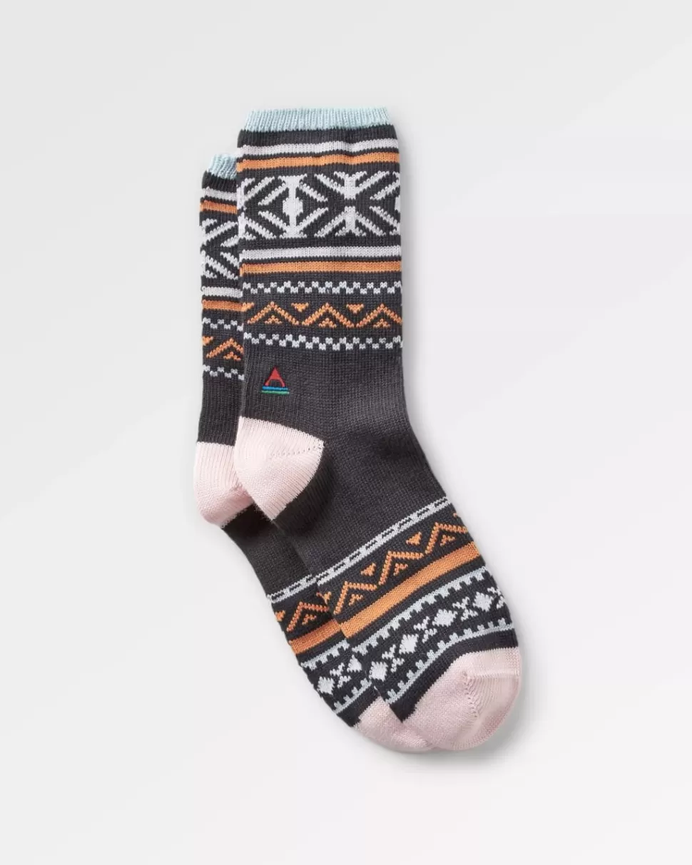 Sale Passenger Organic Midweight Patterned Socks Charcoal