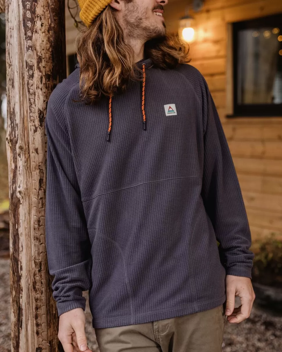 Shop Passenger Point Recycled Fleece Hoodie Charcoal