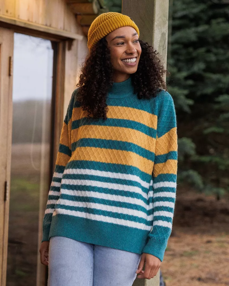 Sale Passenger Ramble Recycled Knitted Jumper Mediterranean