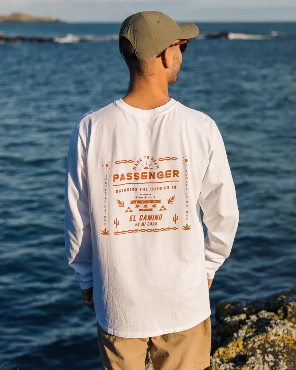 Outlet Passenger Roam Free Recycled Cotton LS T-Shirt White