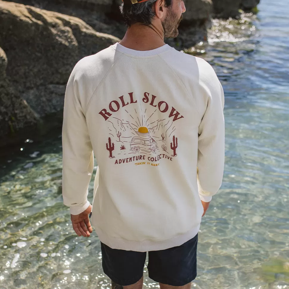 Shop Passenger Roll Slow Recycled Cotton Sweatshirt Egret