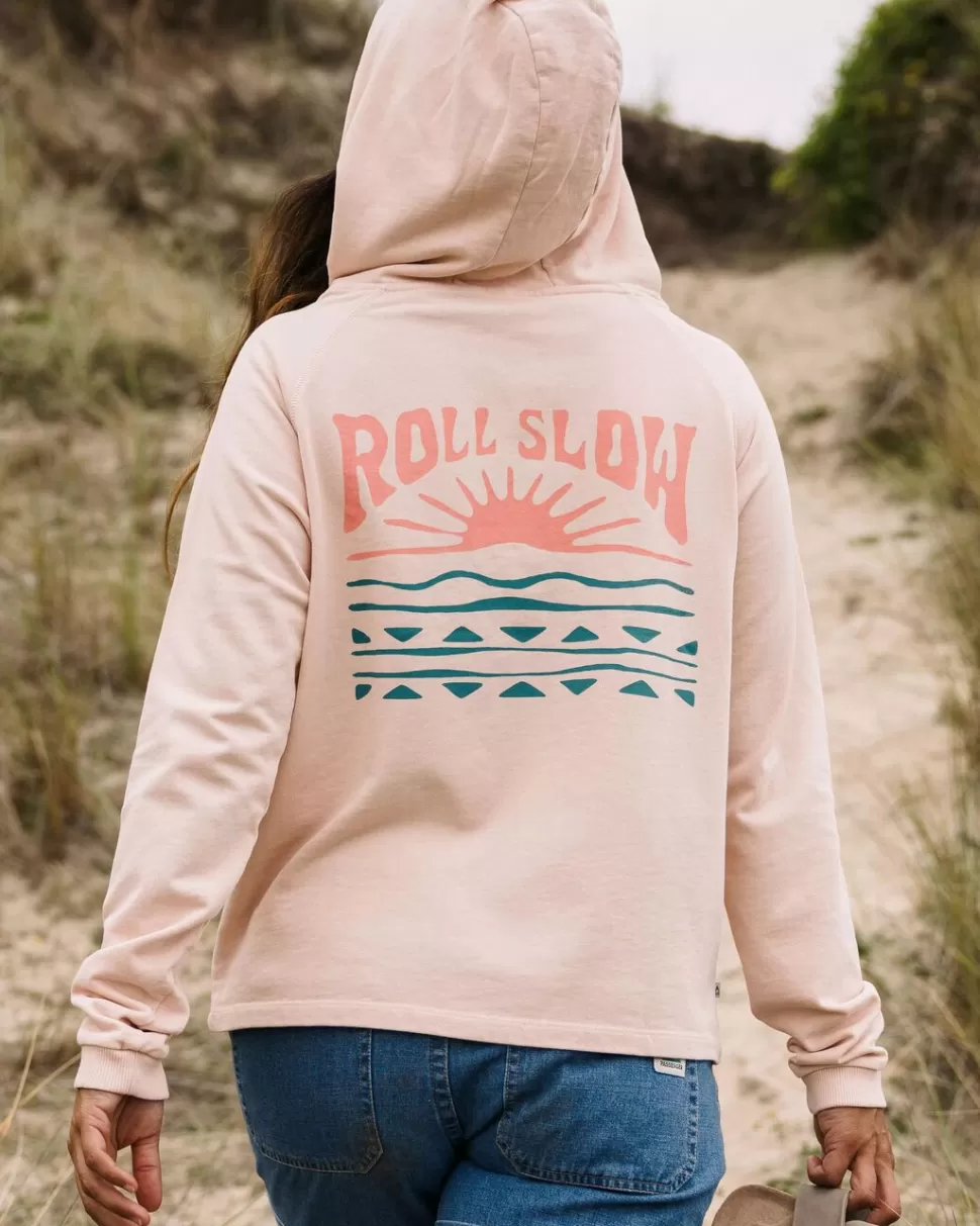 Cheap Passenger Rolling Slow Recycled Cotton Hoodie Peachy Pink