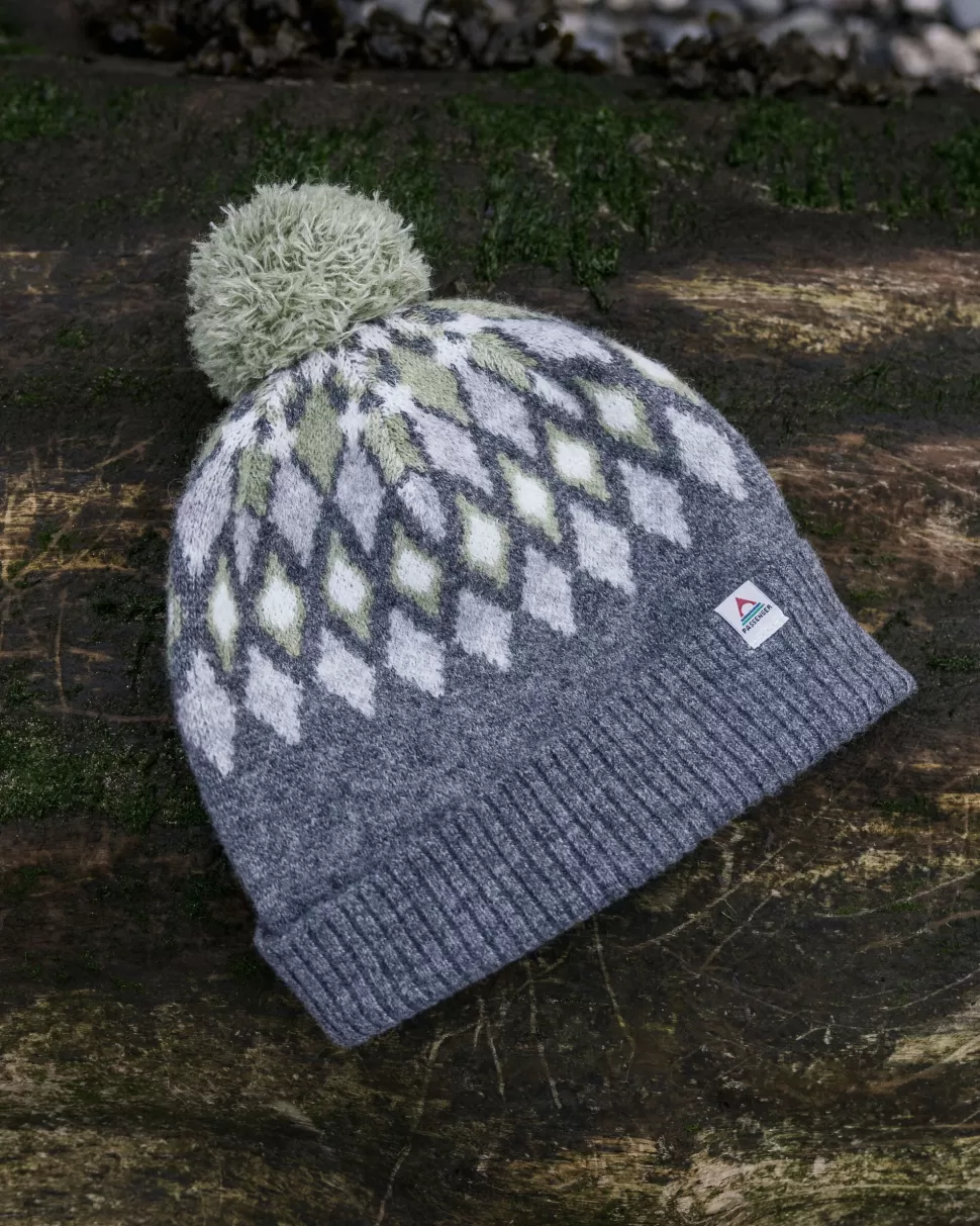 Hot Passenger Snowdrop Recycled Bobble Hat Grey Marl