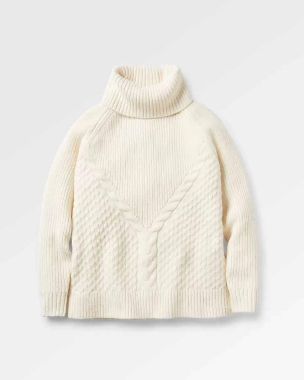 Cheap Passenger Snuggle Recycled Knitted Polo Neck Off White