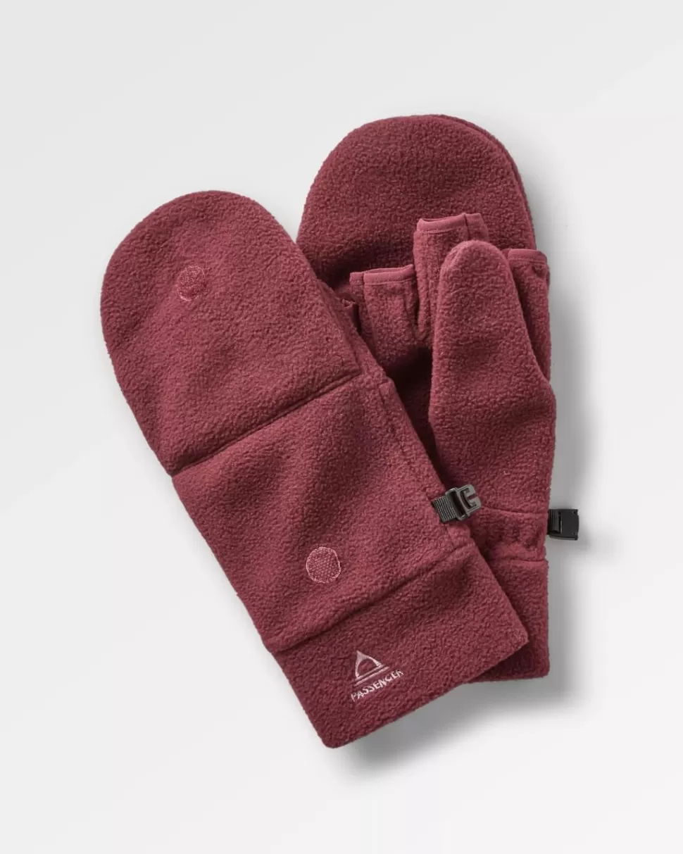 Shop Passenger Stem Recycled Polar Convertible Mittens Wine