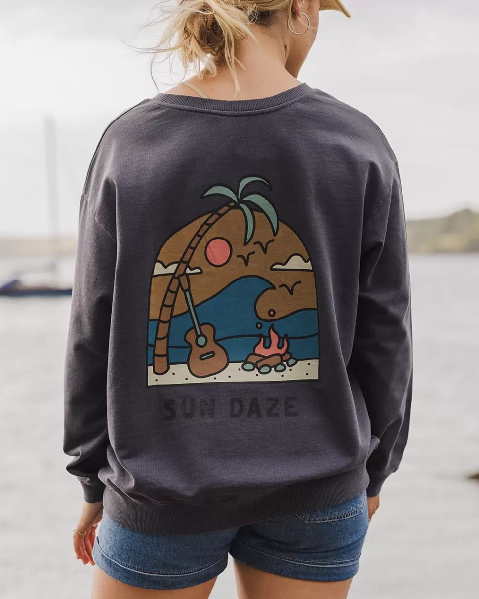 Outlet Passenger Sundaze Recycled Cotton Sweatshirt Charcoal