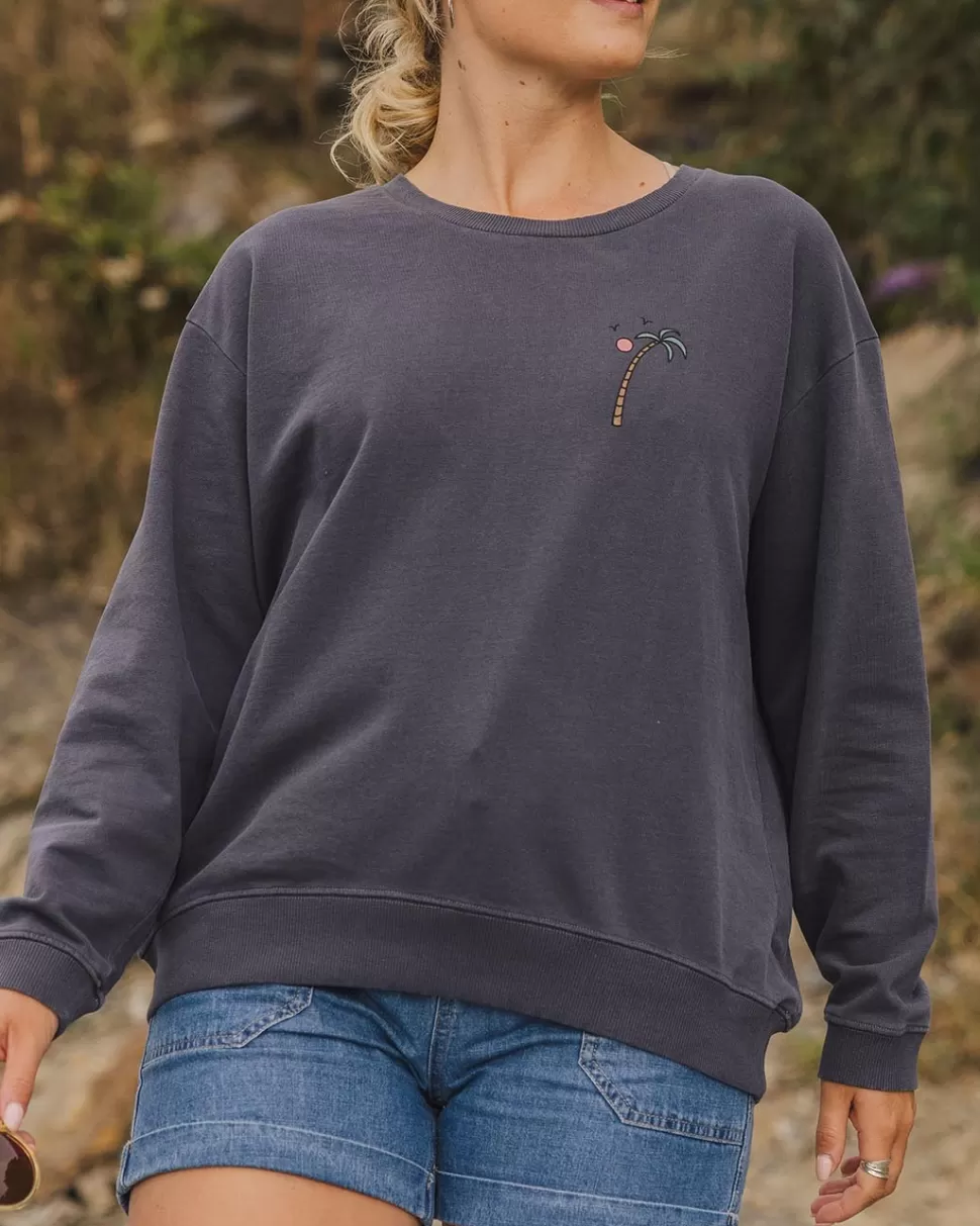 Outlet Passenger Sundaze Recycled Cotton Sweatshirt Charcoal