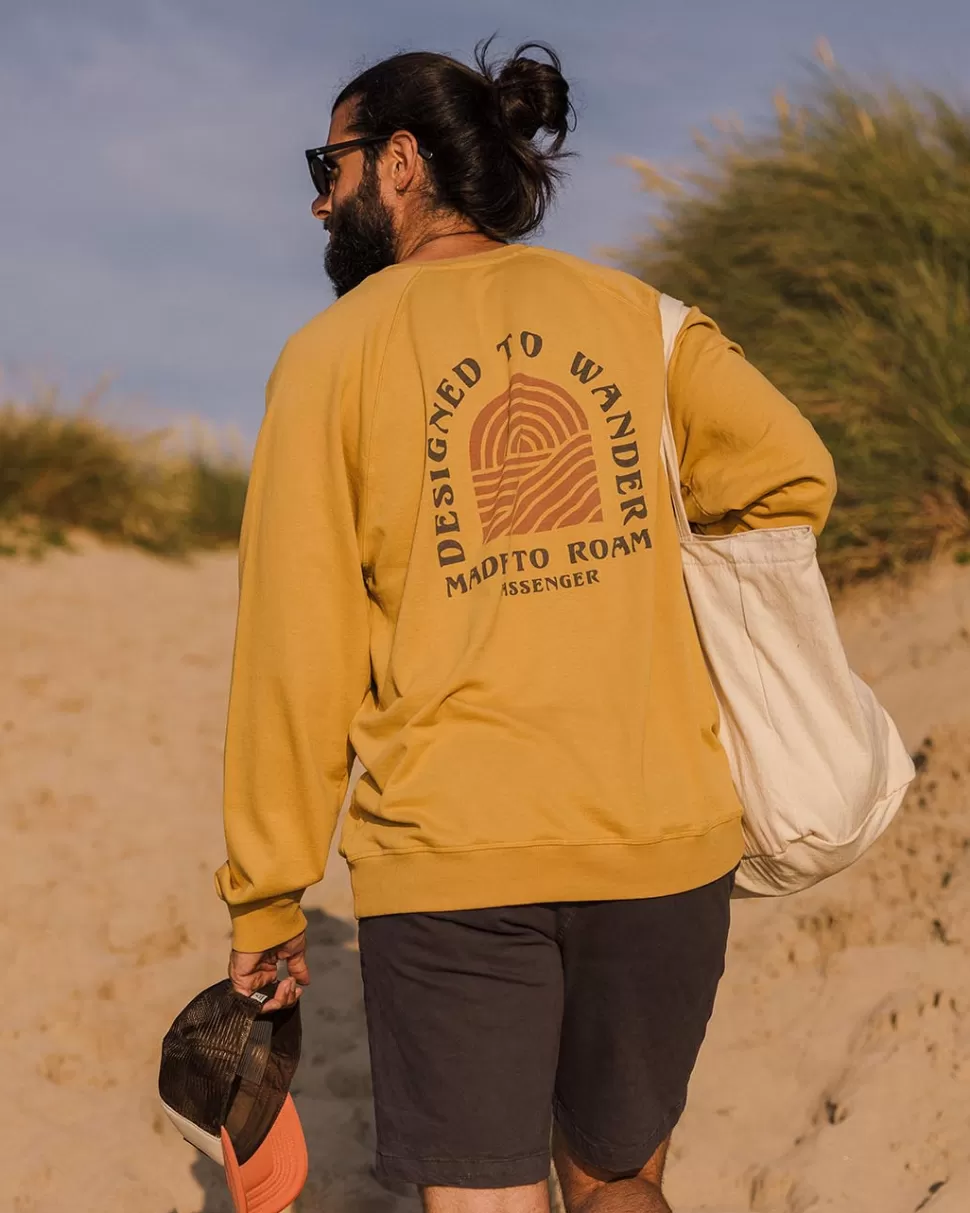 Clearance Passenger Sundown Recycled Cotton Sweatshirt Mustard Gold