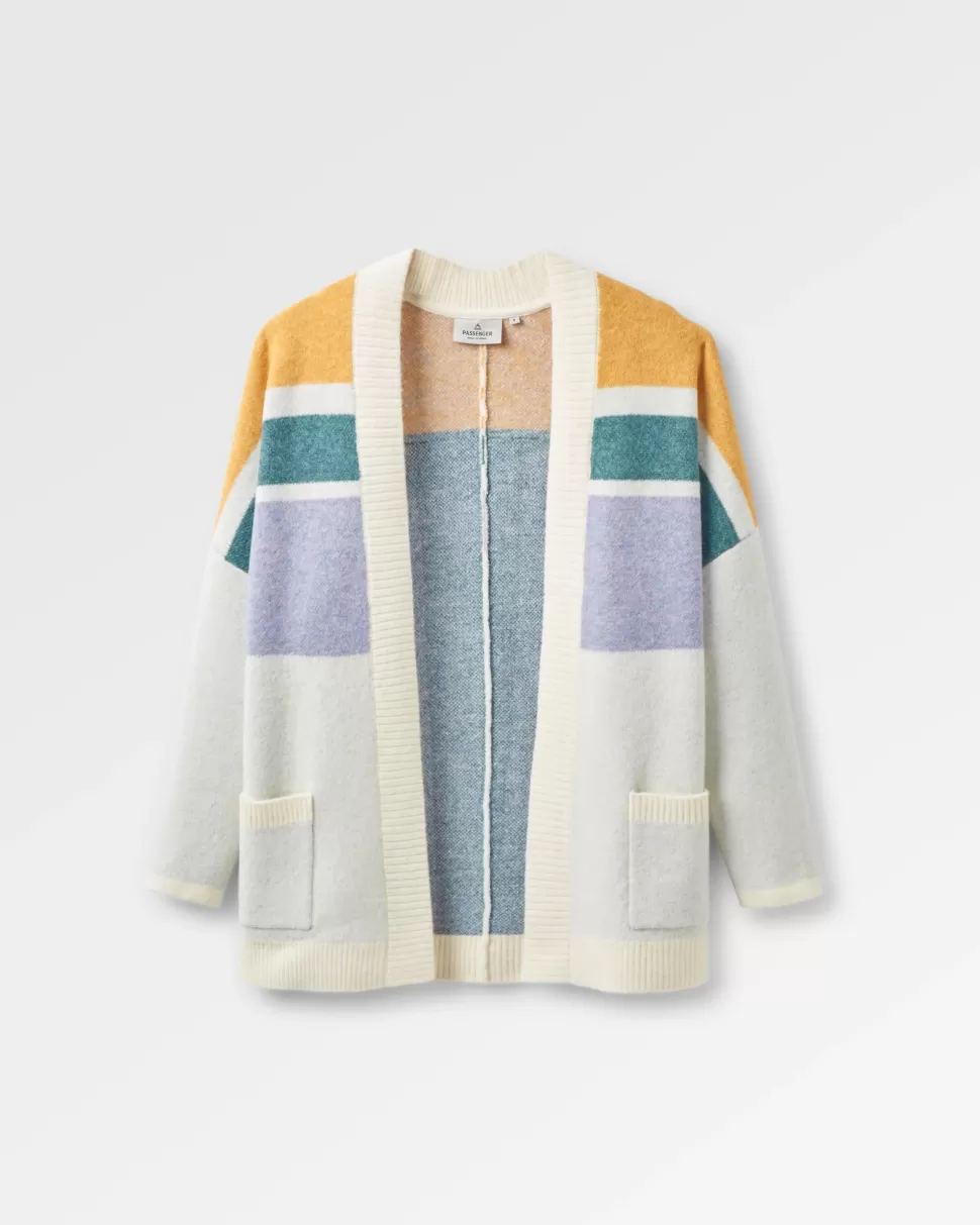 Outlet Passenger Sunsets Recycled Knitted Cardigan Marshmallow