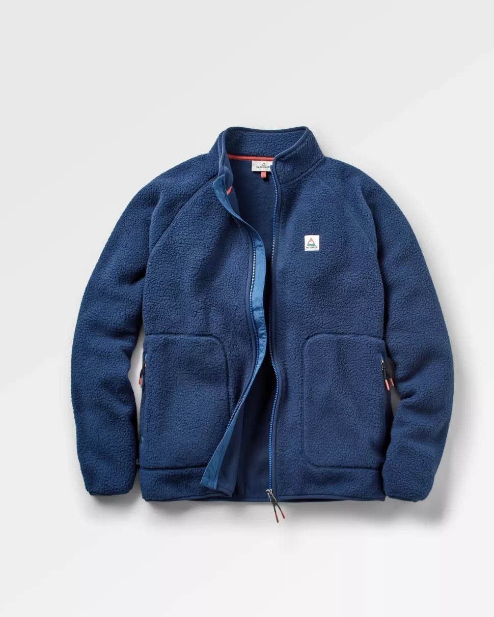 Best Sale Floris van Bommel Tripper 2.0 Full Zip Recycled Sherpa Fleece Rich Navy